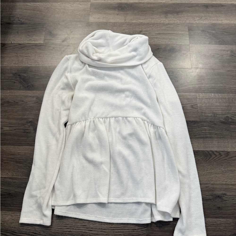 Maurices White Long Sleeve Cowl Neck Top